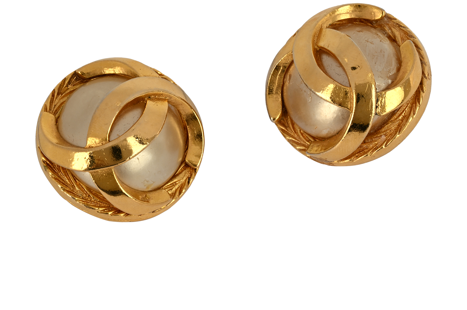 Chanel 1980 Large CC Clip On Earrings, &pound;595, Jewellery, Gold, Brass, Other view