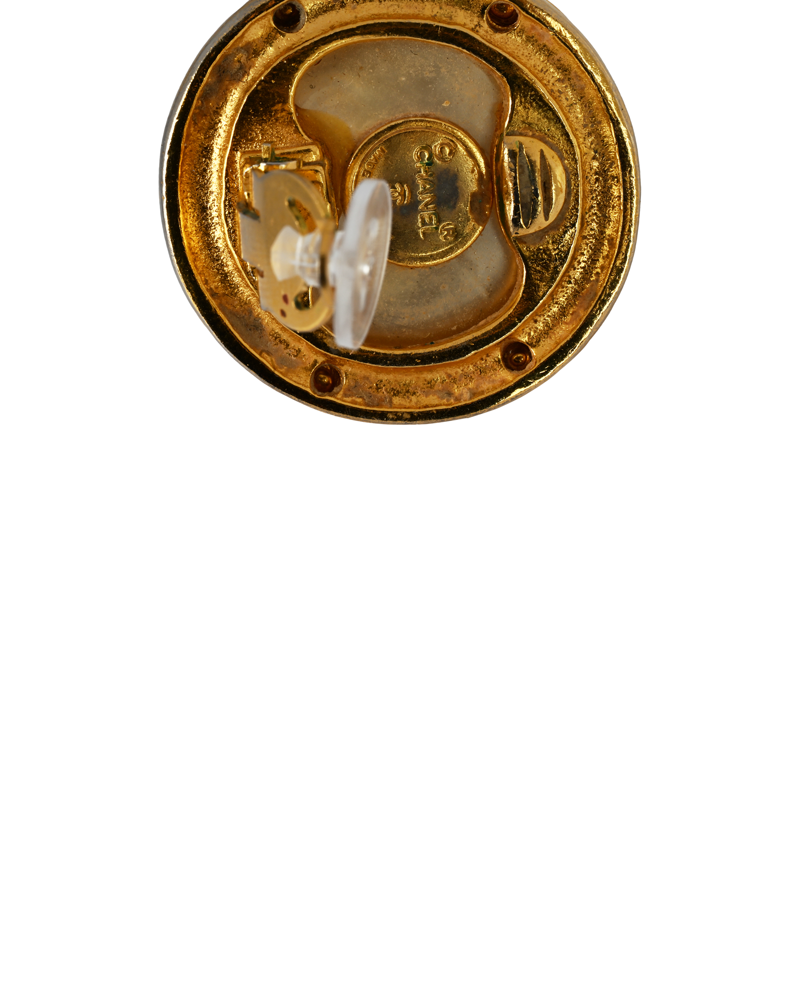 Chanel 1980 Large CC Clip On Earrings, &pound;595, Jewellery, Gold, Brass, Other view