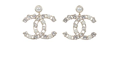 Chanel B19 X Large CC Drop Earrings, front view