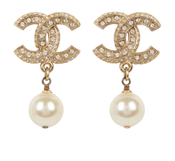 Chanel CC Pearl Drop Earrings F16