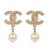 Chanel CC Pearl Drop Earrings F16, front view