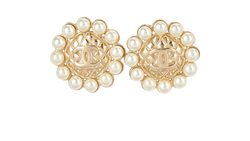 Chanel B20S Embellished Round Clip-On Earrings