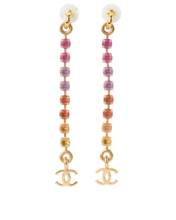 Chanel A24C CC Rainbow Earrings, Brass, Multi, B, 2*