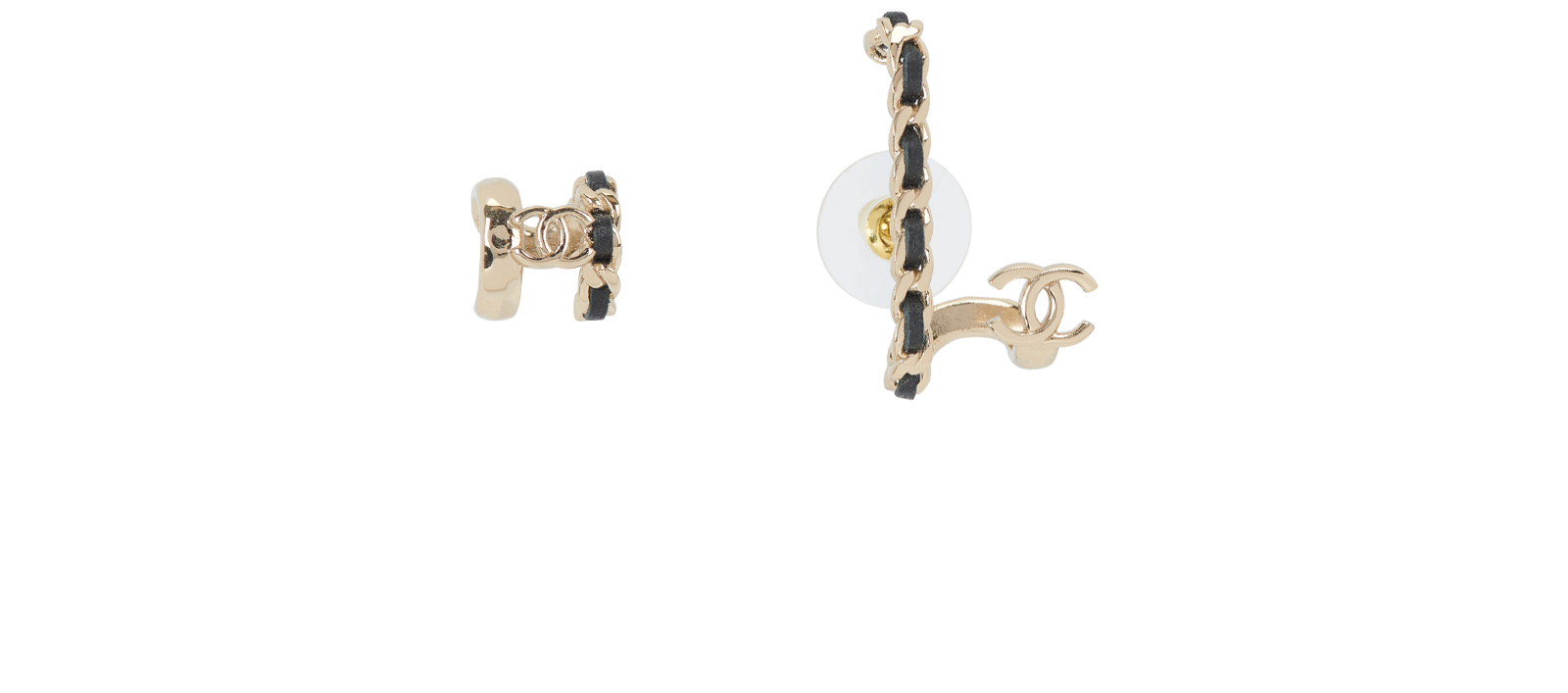 Chanel B22 P CC Chain Earring Earcuff Set, Earrings Designer