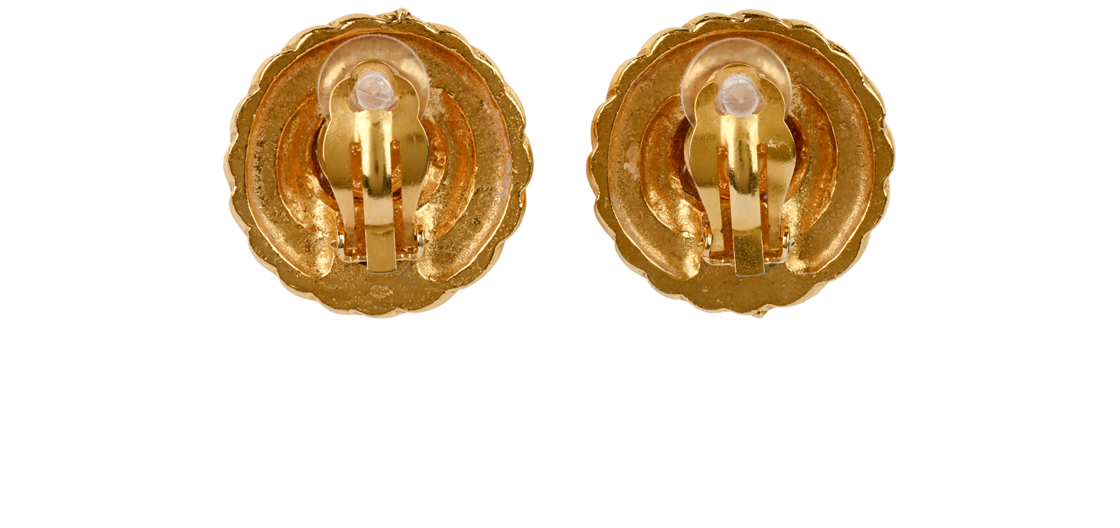 Chanel 1980 CC Twisted Clip On Earrings, &pound;550, Jewellery, Gold, Brass, Back view