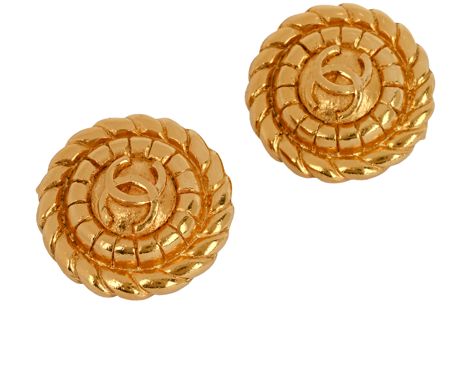 Chanel 1980 CC Twisted Clip On Earrings, &pound;550, Jewellery, Gold, Brass, Other view