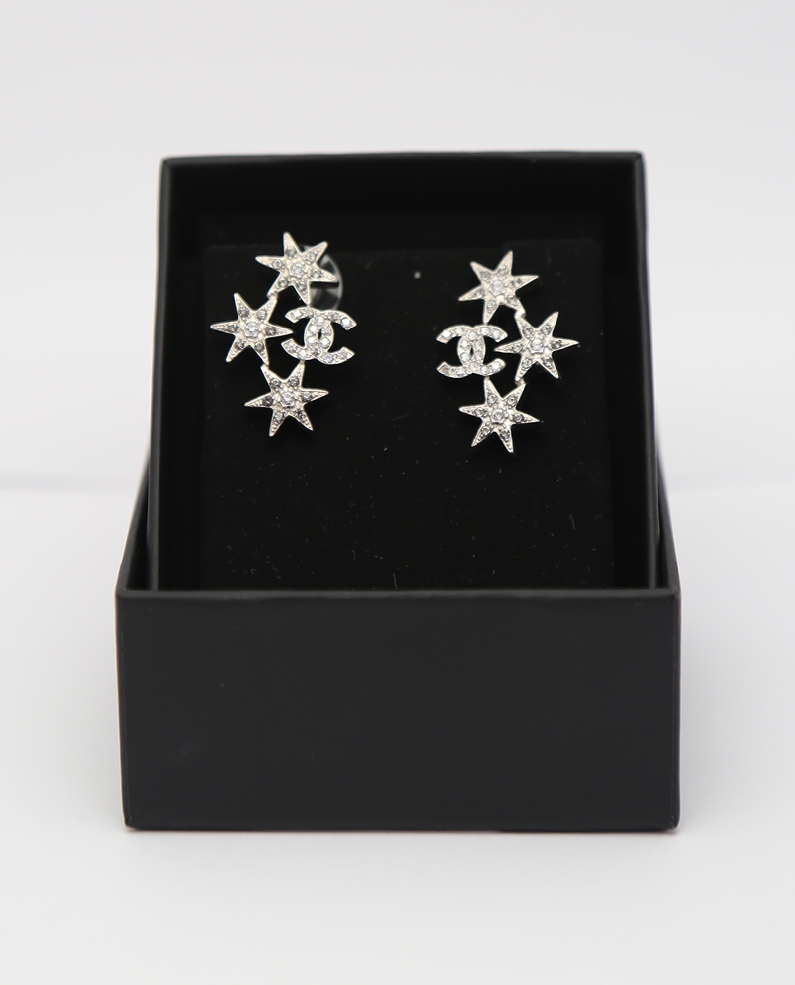 Chanel CC Crystal Star Earrings