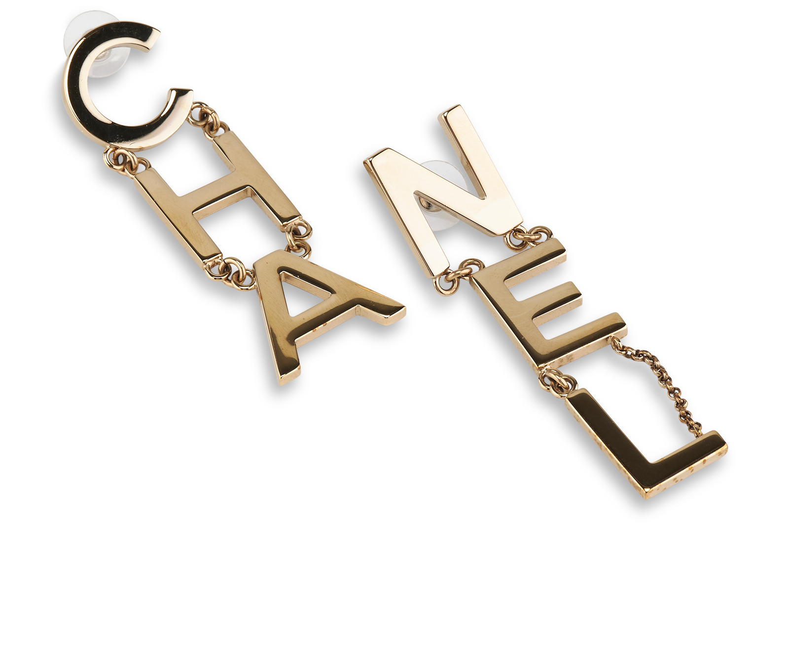 Chanel B20 Letter Drop Earrings, &pound;950, Jewellery, Gold, Brass, Other view