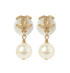 Chanel Pearl Drop Earrings, front view