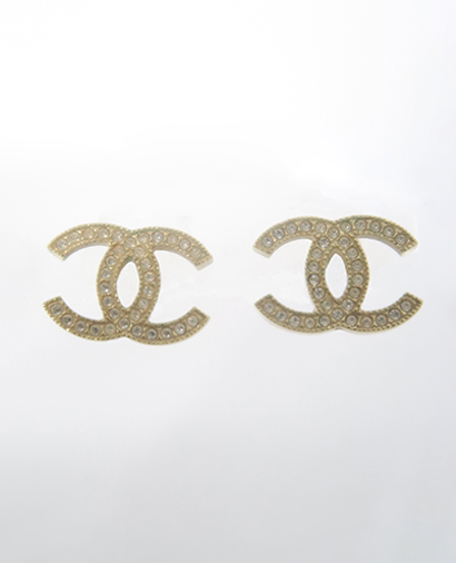 Chanel Moscova CC Stud Earrings, front view