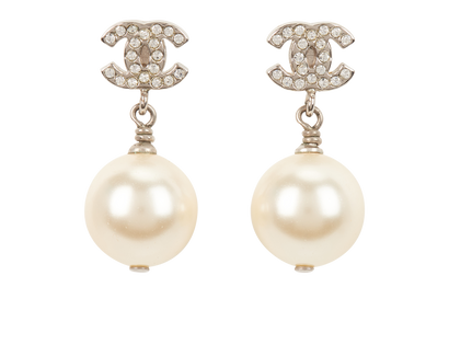 Chanel 09A Embellished Drop Earrings, front view