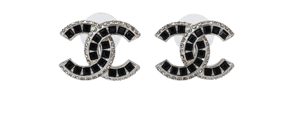 Chanel A15K Embellished CC Earrings, front view