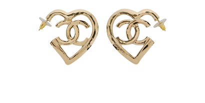 Chanel B22 V CC Heart Earrings, front view
