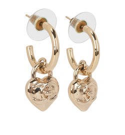 Chanel B22B CC Heart Shaped Padlock Earrings