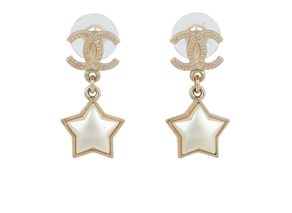 Chanel Star Pearl Earrings, front view