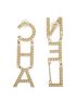 Chanel 2021 Diamante Crystal Drop Earrings, back view