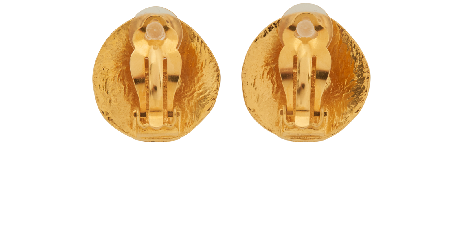 Chanel CC Clip On Earrings, &pound;495, Jewellery, Gold, Brass, Back view