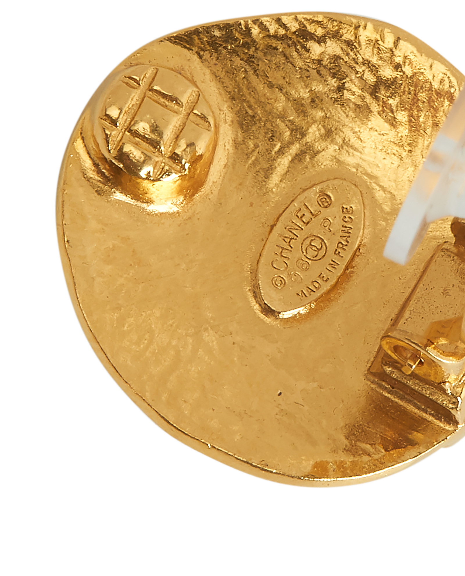 Chanel CC Clip On Earrings, &pound;495, Jewellery, Gold, Brass, Other view