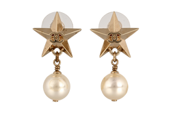 Chanel A17C CC Star Earrings, Brass, Gold, MIF, DB/B, 4*