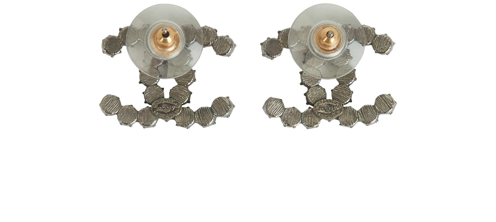 Chanel B16V Earrings, &pound;375, Jewellery, Silver, Brass, Back view