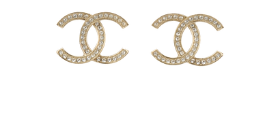 Chanel Large CC Stud Earrings, front view