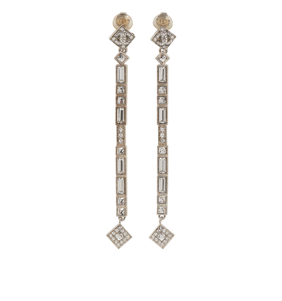 Chanel B14C Diamante Drop Earrings, front view