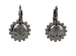 Chanel 03A CC Drop Earrings, Brass, Grey, MIF, 2*