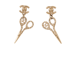 Chanel CC Scissors Drop Earrings