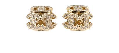 Chanel B23B Embellished CC Earrings, &pound;450, Jewellery, Gold, Brass, Front view