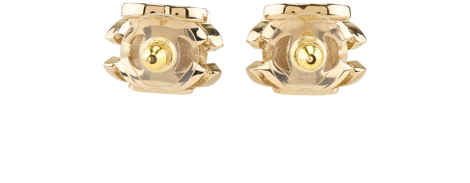 Chanel B23B Embellished CC Earrings, &pound;450, Jewellery, Gold, Brass, Back view