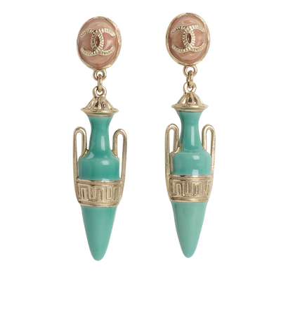 Chanel Ancient Greek Urn Drop Earrings, front view