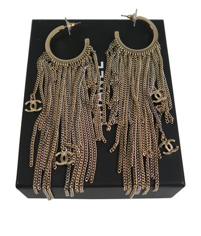 Chanel Chain Drop Earrings, front view