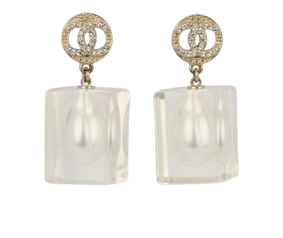 Chanel Pearl Drop Earrings, front view