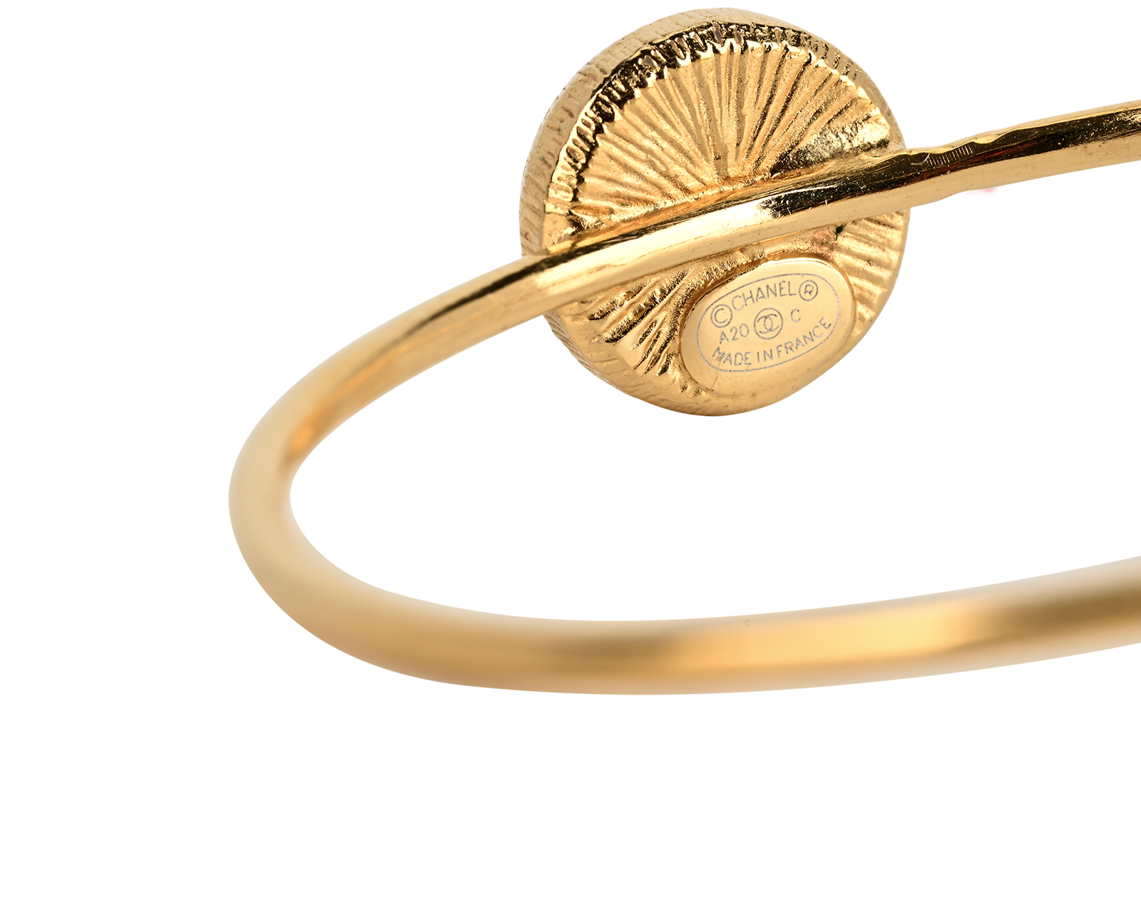 Chanel A20C CC Hoop Earrings, &pound;520, Jewellery, Gold, Brass, Other view