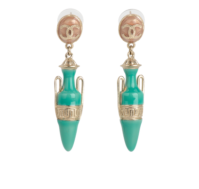 Chanel Ancient Greek Vase Drop Earrings, front view