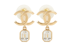 Chanel CC L23 Crystal Drop Earrings