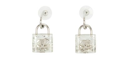 Chanel CC Padlock Earrings, &pound;295, Front view