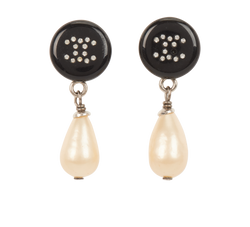 Chanel CC Circle Crystal Drop Earrings