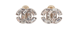 Chanel CC Crystal Clip On Earrings