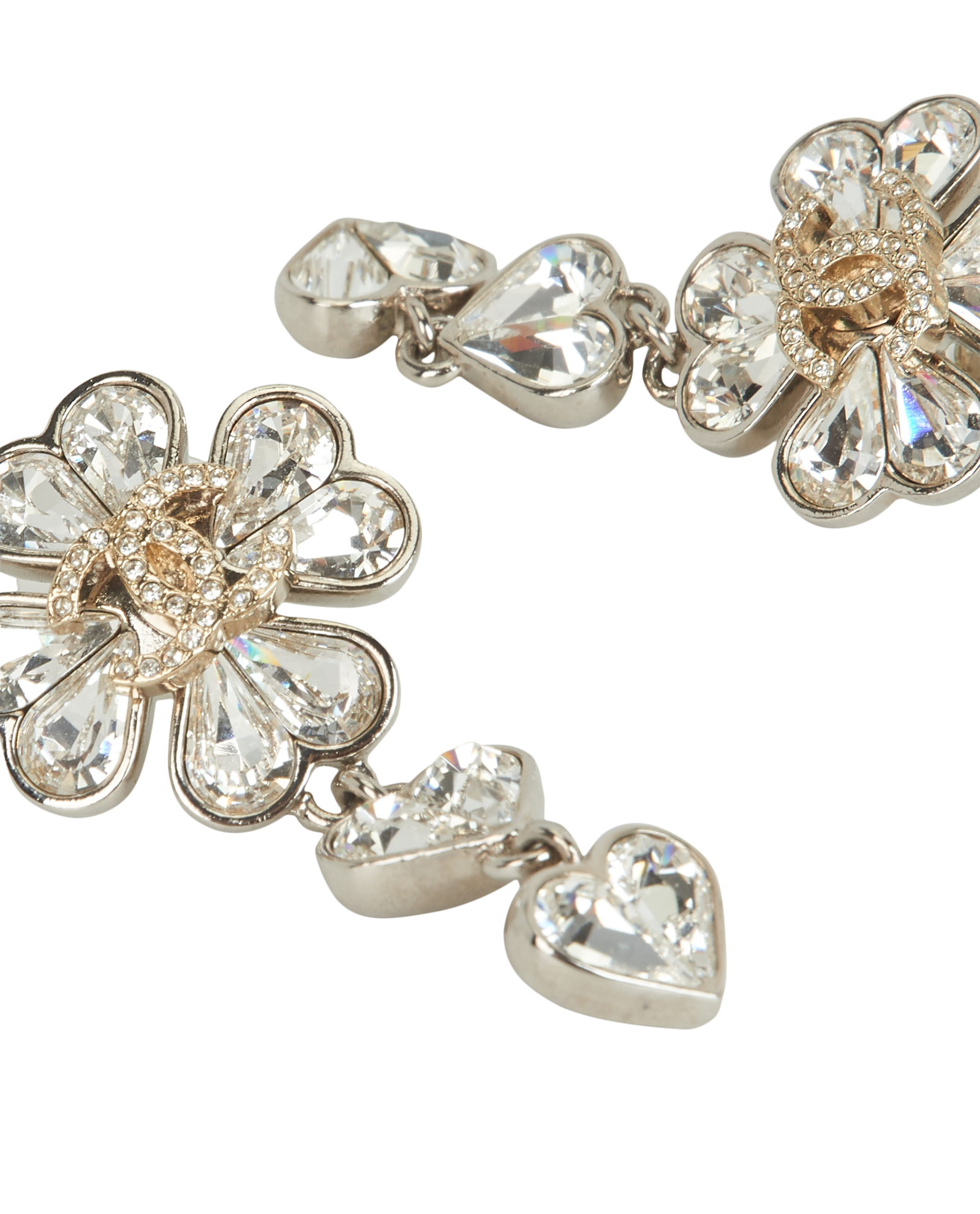 Chanel CC Clover Drop Earrings, &pound;420, Jewellery, Silver, Brass, Other view