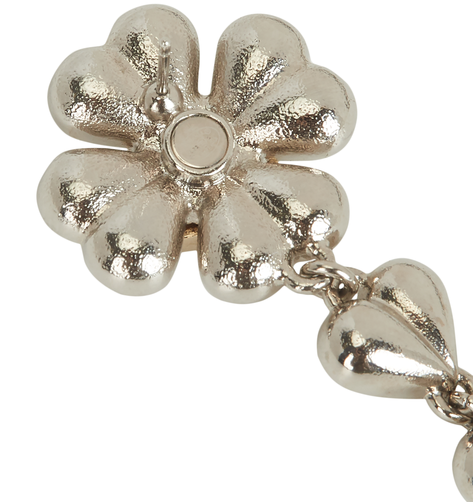 Chanel CC Clover Drop Earrings, &pound;420, Jewellery, Silver, Brass, Other view