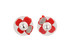 Chanel 04P CC Clover Studs, &pound;320, Jewellery, Red, Resin, Back view