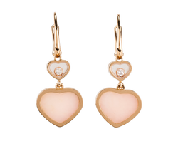 Chopard Happy Hearts Drop Earrings, 18K Rose Gold/Diamonds, B, 3*