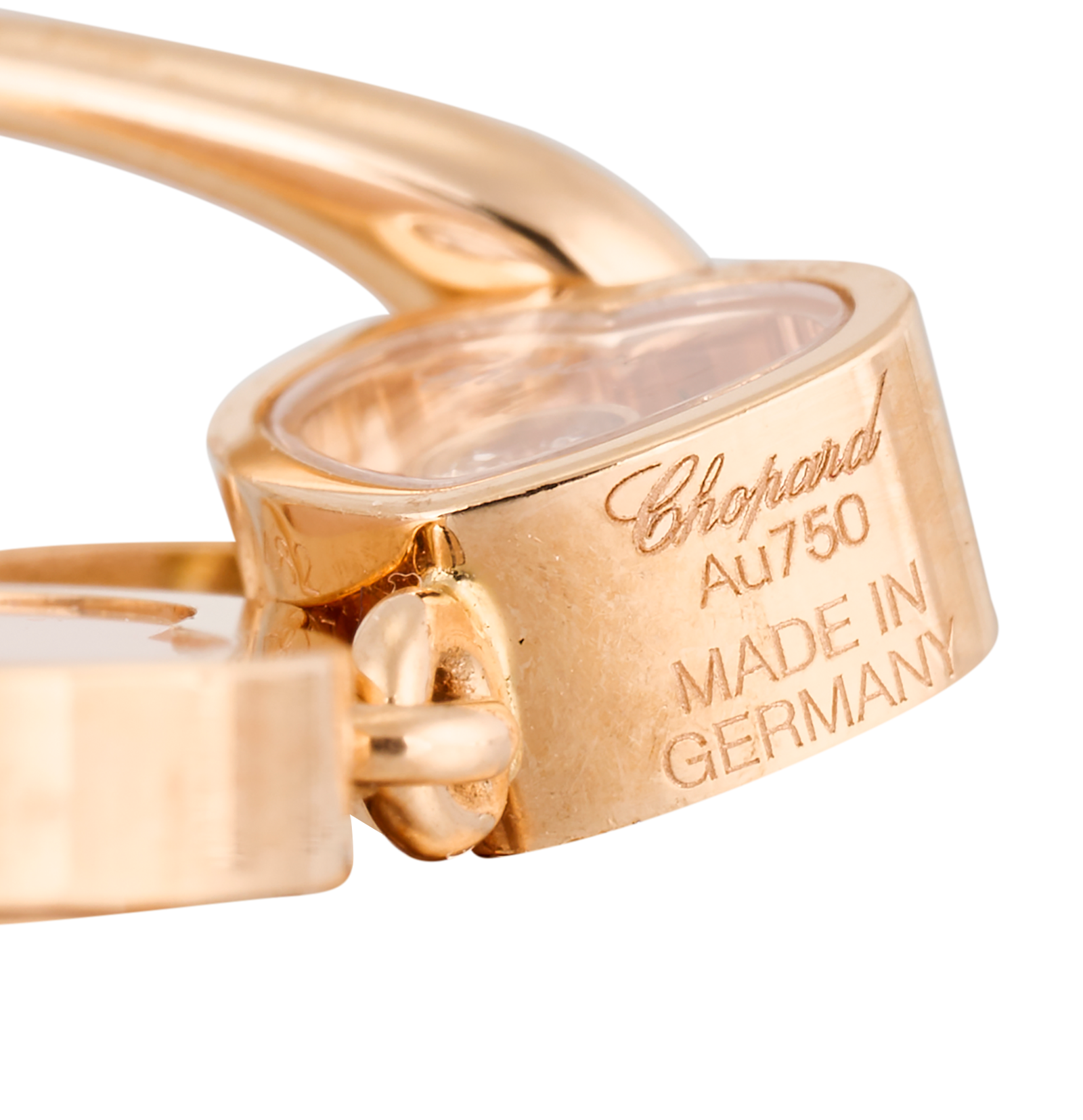 Chopard Happy Hearts Drop Earrings, &pound;2,900, Jewellery, Pink/Rose Gold, Rose Gold, Other view