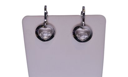 Chopard Happy Diamonds Heart Earrings, £1,850, Jewellery, Gold, White Gold, Front view