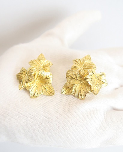 Christian Dior Vintage Ivy Earrings, front view