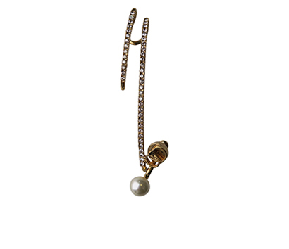 Christian Dior Pearl and Crystal Ear Cuff, front view