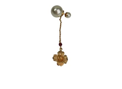 Christian Dior Tribal Drop Earring, &pound;150, Jewellery, Cream/Gold/Red, Stainless Steel, Front view