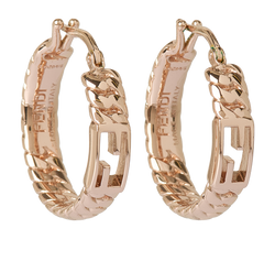Fendi Baguette Earrings, Brass, Rose Gold, B, 3*