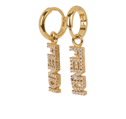 Fendi Fendigraphy Earrings, &pound;170, Jewellery, Gold, Brass, Front view